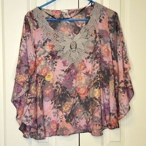 Spense, size XL, floral.print, wing sleeve, nwt